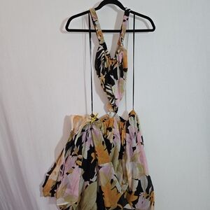 Forever 21 Black Floral Asymmetrical Dress